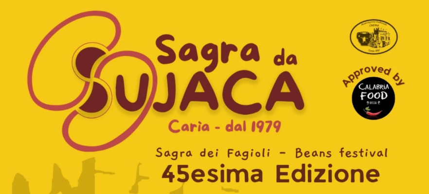 Locandina della sagra da sujaca di Caria dove ci sarà anche AiC Calabria