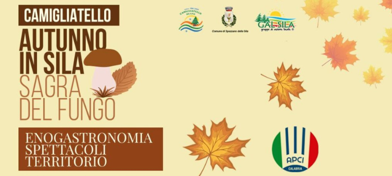 Locandina sagra del fungo a camigliatello dove si puo mangiare anche gluten free
