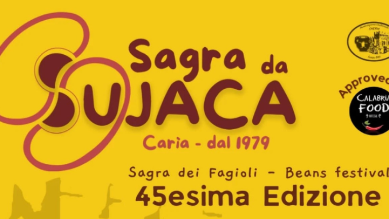 Locandina della sagra da sujaca di Caria dove ci sarà anche AiC Calabria