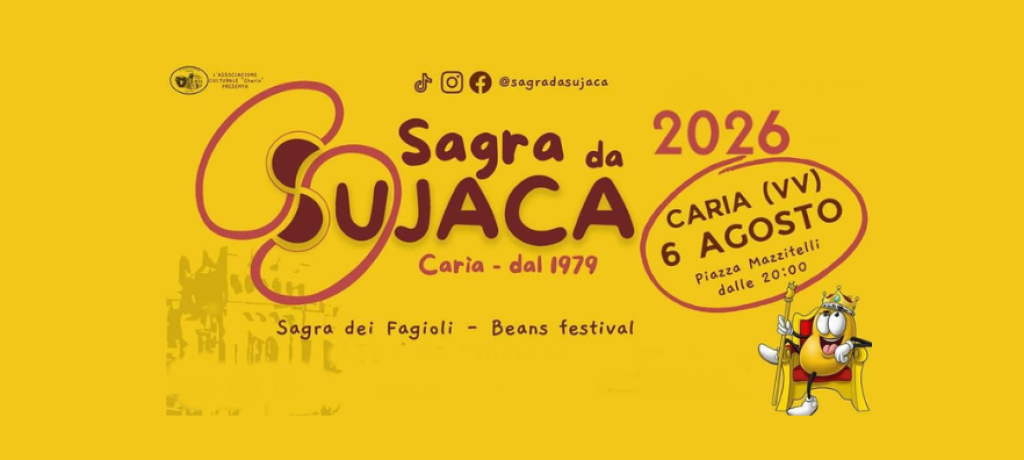 sagra della Sujaca a Caria (VV) Locandina della sagra della Sujaca a Caria dove ci sarà uno stand senza glutine