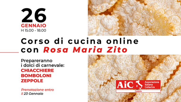 AIC Calabrai corso di cucina gluten free dolci di carnevale