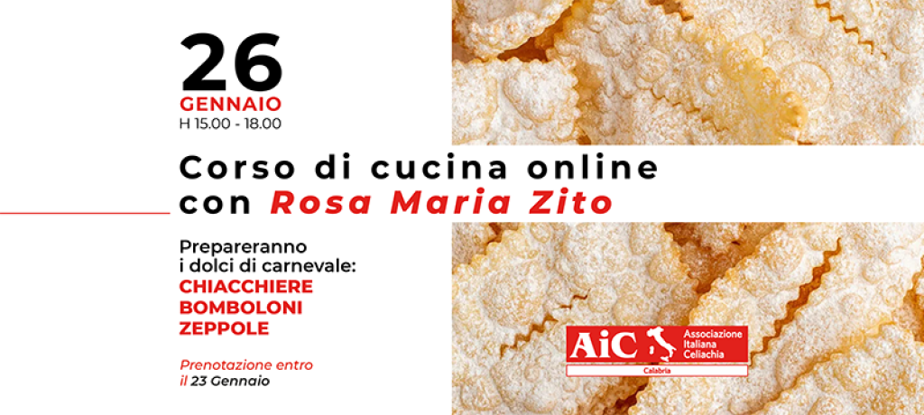 AIC Calabrai corso di cucina gluten free dolci di carnevale